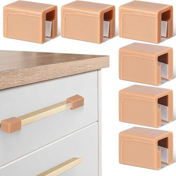 6pcs Silicone Corner Protectors for Furniture Pull Handles Guards with Strong Adhesive Shaped for Cabinets and Wardrobes Soft Elastic Bumpers to Prevent Injuries and Handle Damage